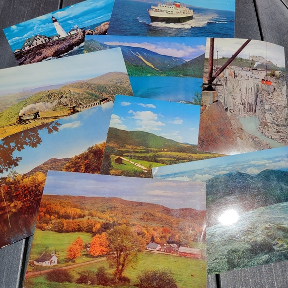 9 Vintage XL Postcards ~ New England ~ VT ~ NH ~ ME ~ Portland ~ Autumn~ Scenic - Picture 1 of 15